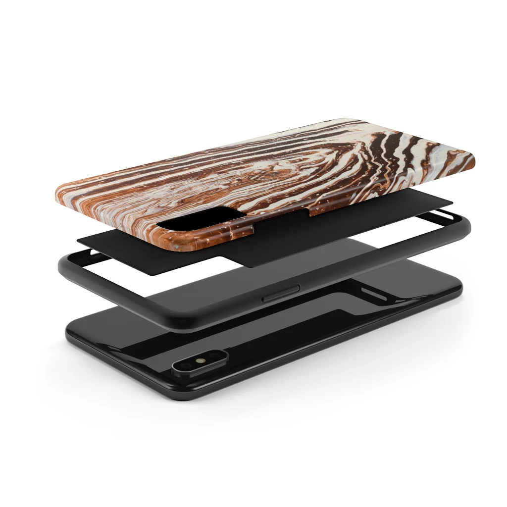 Coffee & Cream Acrylic Pour Cell Phone Case - Image 13