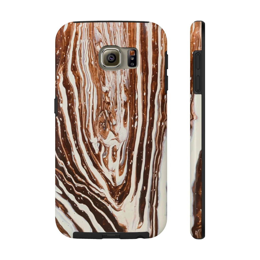 Coffee & Cream Acrylic Pour Cell Phone Case - Image 14