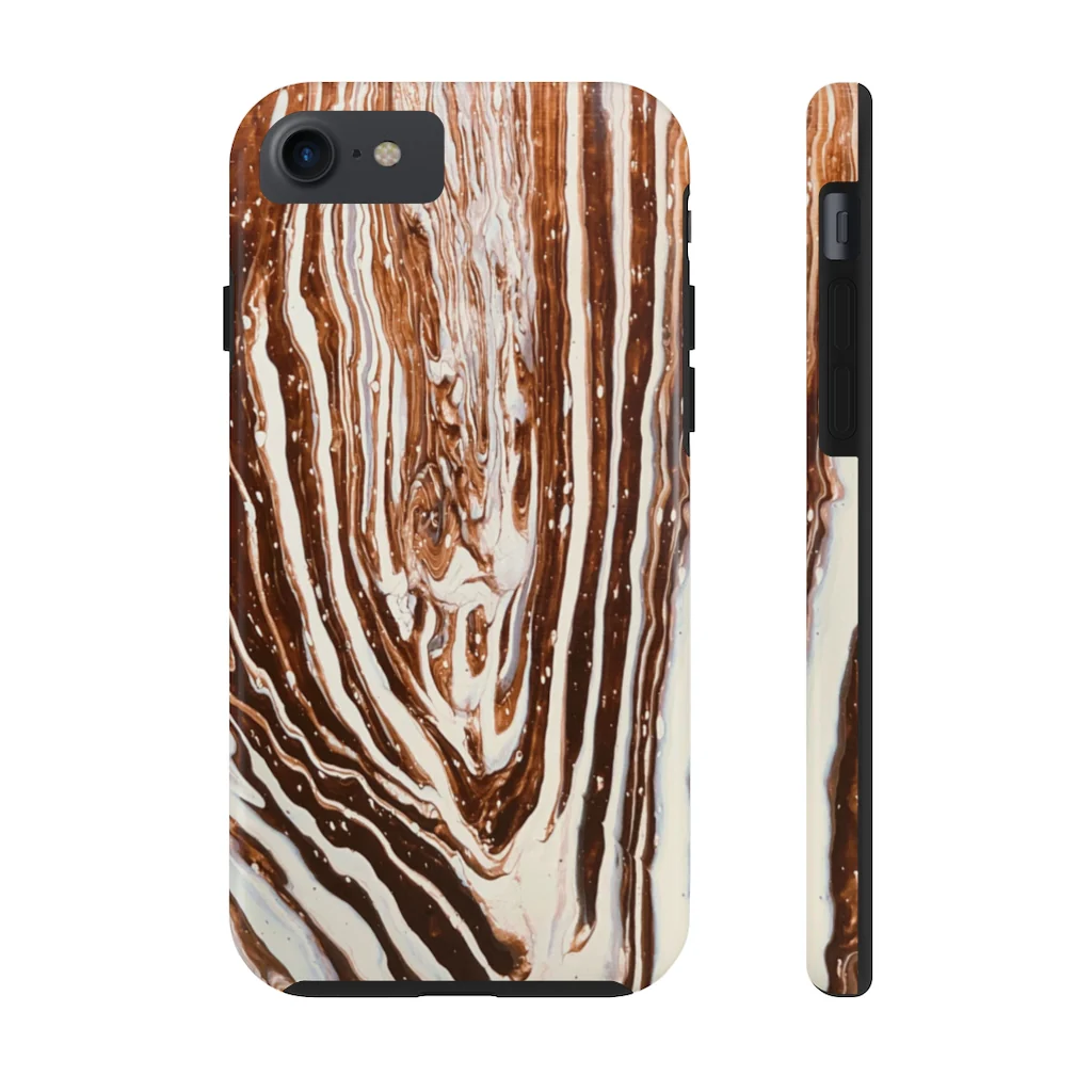 Coffee & Cream Acrylic Pour Cell Phone Case - Image 15