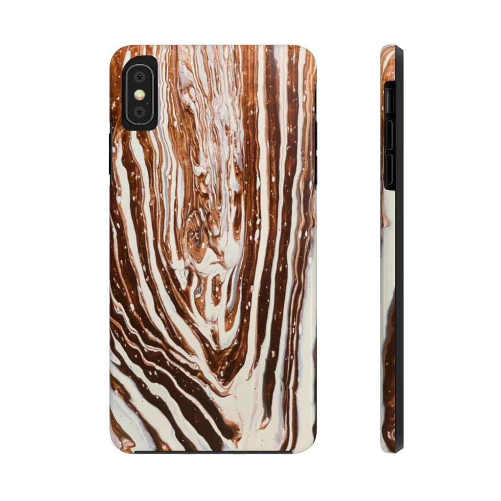 Coffee & Cream Acrylic Pour Cell Phone Case - Image 5