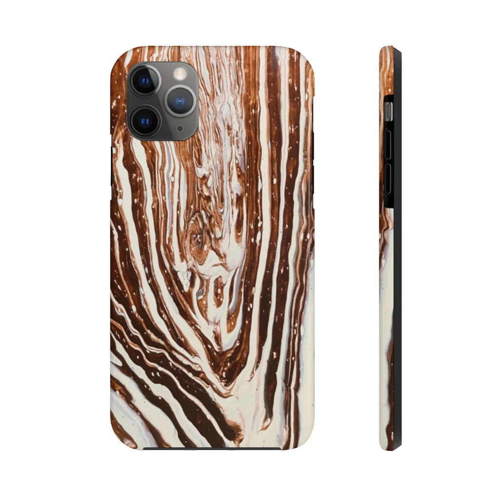 Coffee & Cream Acrylic Pour Cell Phone Case - Image 9